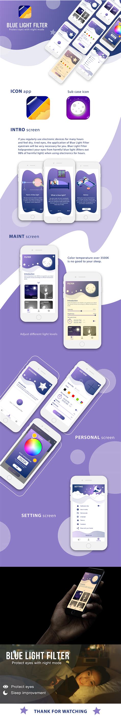 Blue Light Filter - App UI/UX Design :: Behance