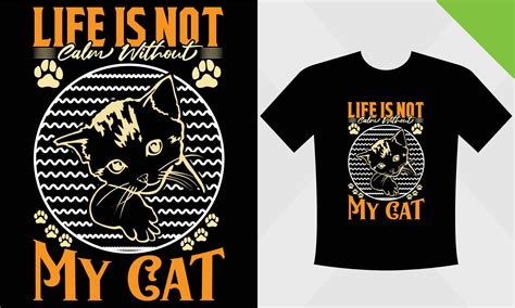 cat t-shirt design template eps file for catvector 19638639 Vector Art ...