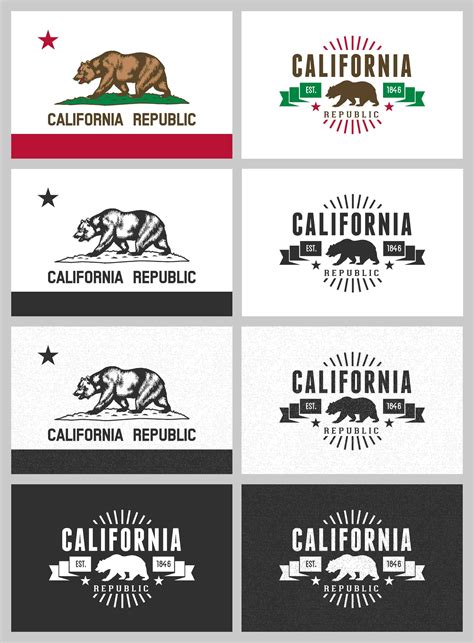 Free California Bear Flag Vector Pack | California Design Agency