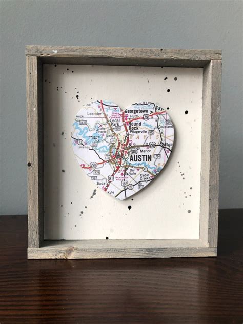 Austin Heart Sign Heart Map Sign Austin TX Sign Austin - Etsy