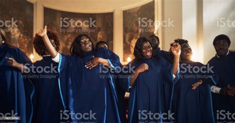 Black Christian Gospel Singers In Church Clapping And Stomping Praising Lord Jesus Christ Warm ...