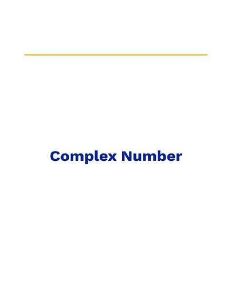 Complex Numbers | PDF