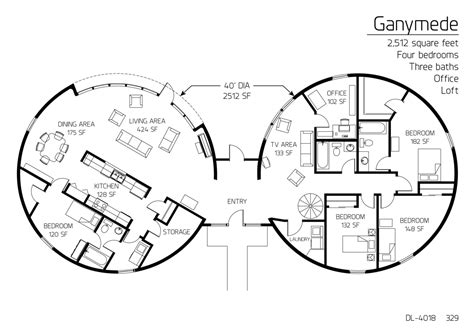 Floor Plans: multi level dome home designs | Dome home, Floor plans, Round house plans