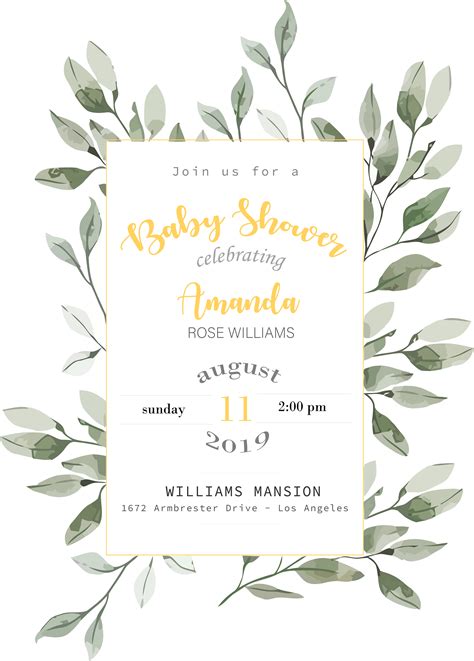 Baby Shower Invitation Card 589430 Vector Art at Vecteezy