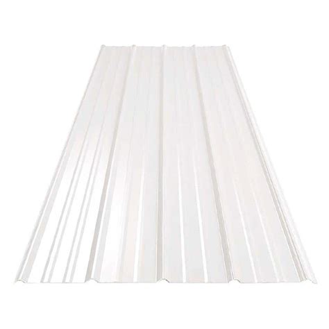 Gibraltar Building Products 12 ft. SM-Rib Galvalume Steel 29-Gauge Roof/Siding Panel in White ...