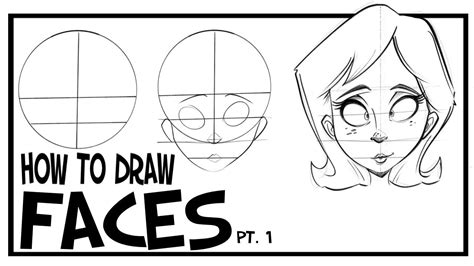 How To Draw Faces- Front View: CARTOONING 101 #1 - YouTube