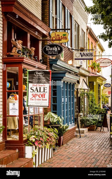 Shops on King Street, Old Town Alexandria, Virginia Stock Photo - Alamy