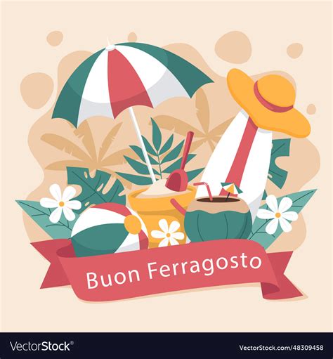 Italian ferragosto summer celebration isolated Vector Image