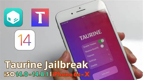 Taurine Update Jailbreak iPhone 6s - X | iSO 14.0 - 14.8.1 - ICTfix