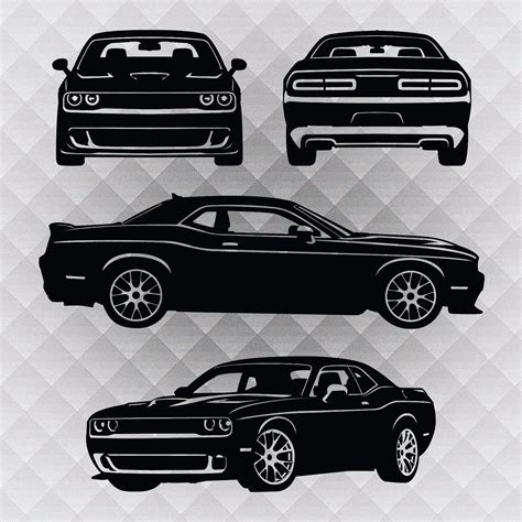 1Set Dodge Challenger Hellcat Vinyl Decal Sticker Set of 4-in Car ...