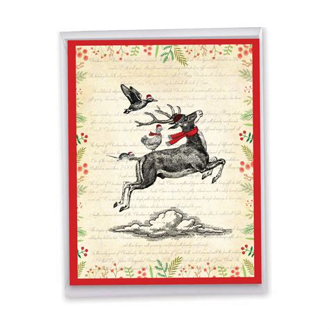 Vintage Farm Animals - Deer, Extra Large Christmas Greeting Card - J10184JXSG ...