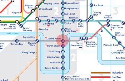 Canary Wharf station map - London Underground Tube