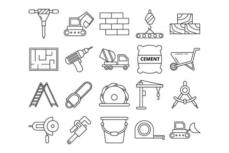 Construction Site Vector Free Icons Set - GraphicSurf.com