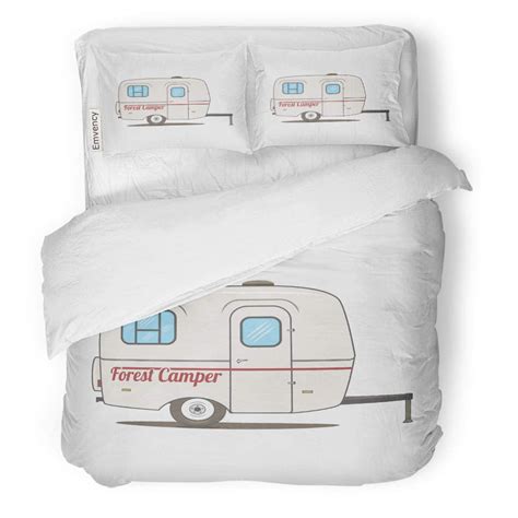 ZHANZZK 3 Piece Bedding Set Colorful Vintage Rv Car Retro Recreational Vehicle Camper Van Twin ...