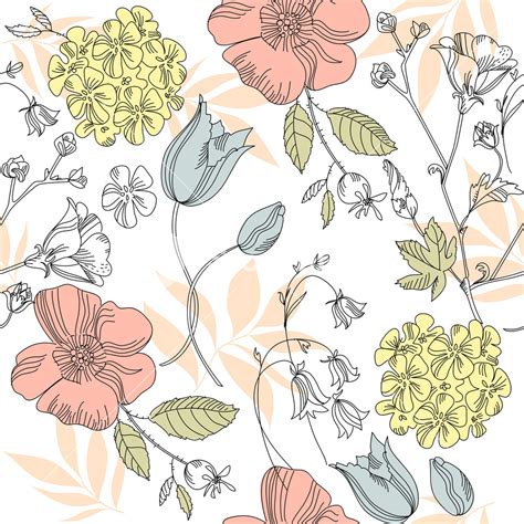 Seamless Vintage Flower Pattern Royalty-Free Stock Image - Storyblocks