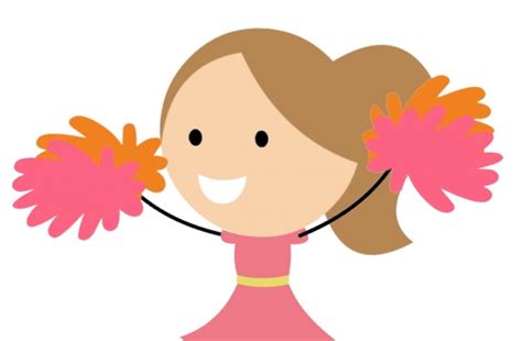 Sports Animated Clipart-cheerleader with pom poms animated clipart