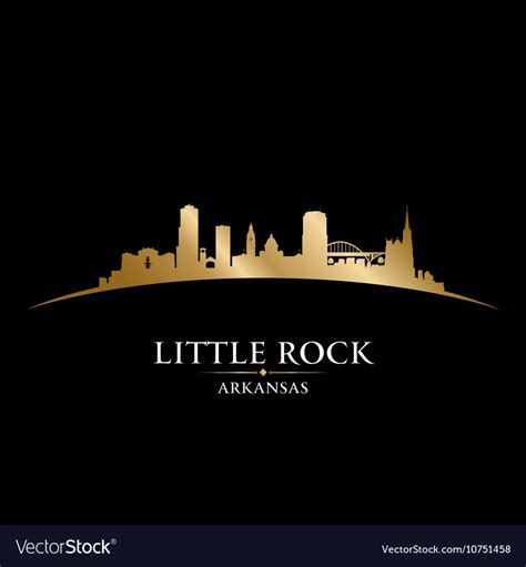 Little rock arkansas city skyline silhouette Vector Image