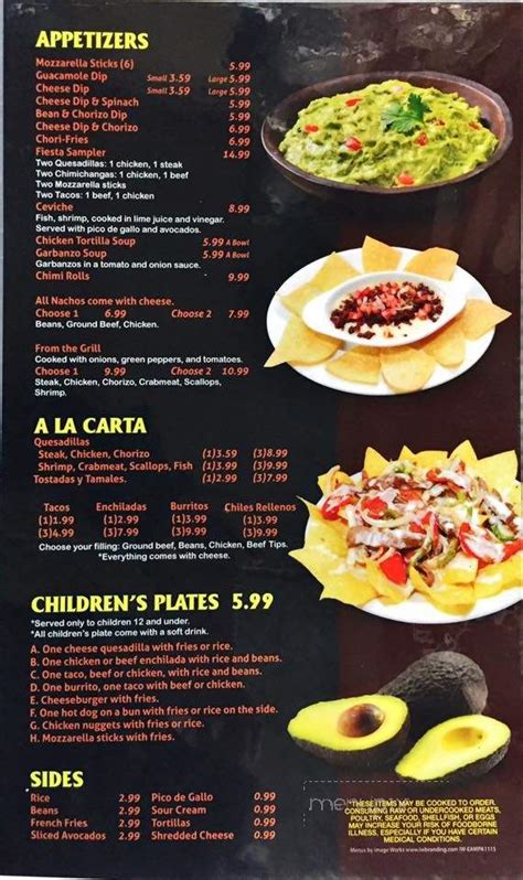 Menu of El Amigo in Erie, PA 16507