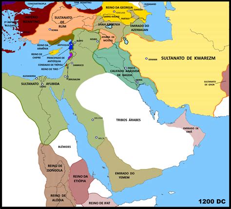 ORIENTE MÉDIO HISTÓRICO: ORIENTE MÉDIO 1200 DC