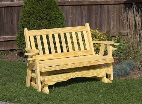 5 Ft Amish Mission Kiln-Dried Pine Porch Glider With Cup Holders-Gold - Walmart.com - Walmart.com