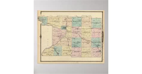 Map of Columbia County, State of Wisconsin Poster | Zazzle.com