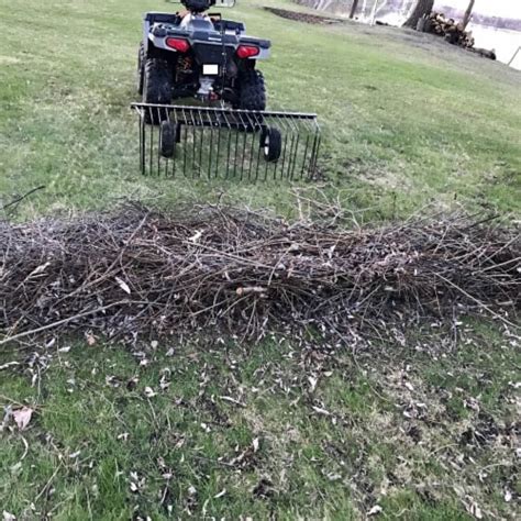 Yard Tuff 60 ATV Tow Behind Steel Lawn Landscape Rake w/ Wheels ...