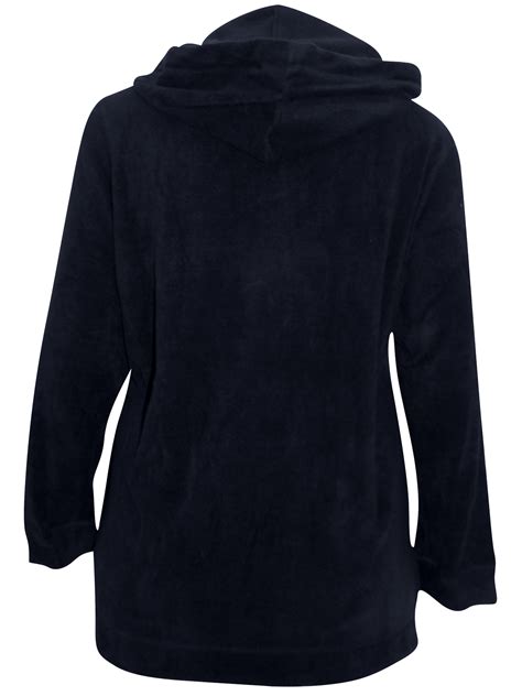 CURVE - - Yours BLACK Hooded Fleece Jacket - Plus Size 20 to 30/32