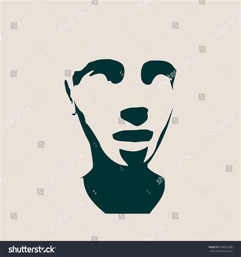Human Head Silhouette Face Front View Stock Vector (Royalty Free) 556023586 | Shutterstock