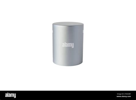 High cylindrical stage podium isolated on white background. Round pedestal, platform, stage or ...