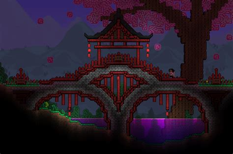 Terraria--Japanese bridge Minecraft Creations, Minecraft Crafts, Minecraft Designs, Terraria ...