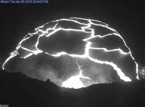 GIF of Kilauea Lava Lake briefly overflowing twice : r/Hawaii