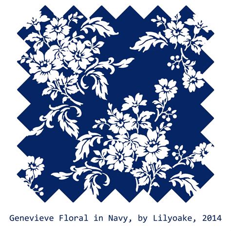 Navy Blue And White Floral Wallpaper