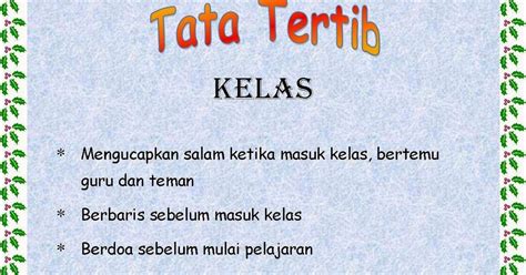 Contoh Tata Tertib Kelas