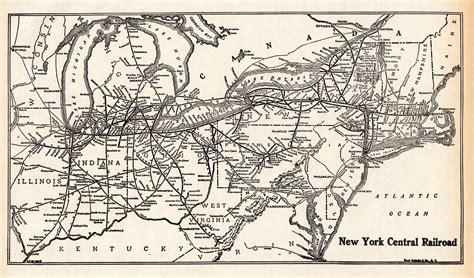 1933 Antique NEW YORK CENTRAL Railroad Map Vintage Railway Map Birthday ...