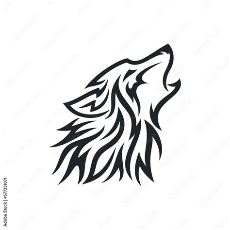 sketch of a tribal wolf tattoo. vector drawing wolf head made with ...