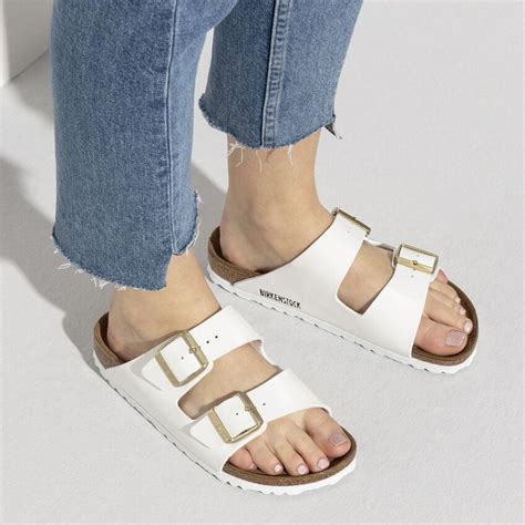 Arizona BS Sandaler Patent White - Shop Birkenstock Her