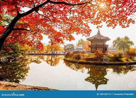 Autumn in Gyeongbokgung Palace, Seoul in South Korea Stock Image ...