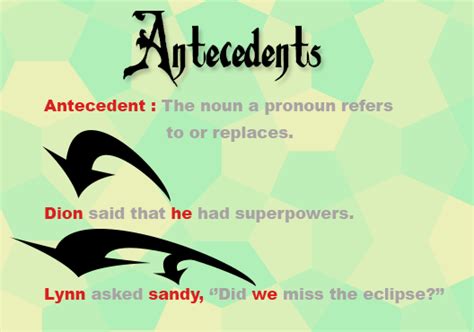 Antecedents - Meaning, Definition, Singular, Plural, Rules & Examples | English@TutorVista.com