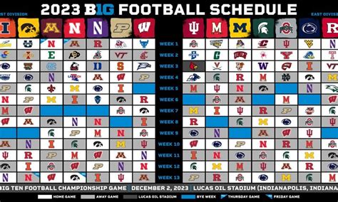 Big Ten TV/Kickoff Time Schedule : r/CFB