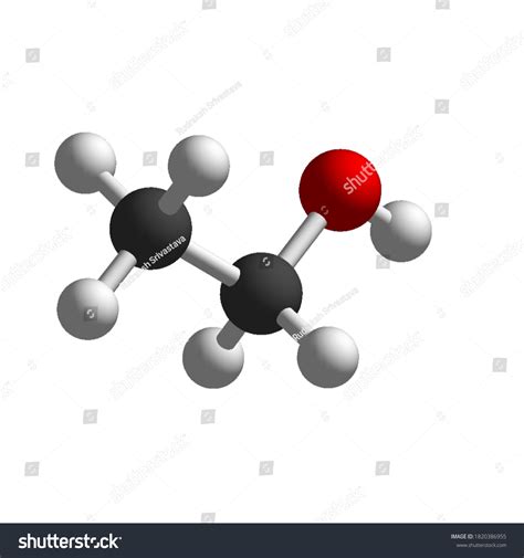 Ethanol Molecule Ball Stick Model Molecular: เวกเตอร์สต็อก (ปลอดค่าลิขสิทธิ์) 1820386955