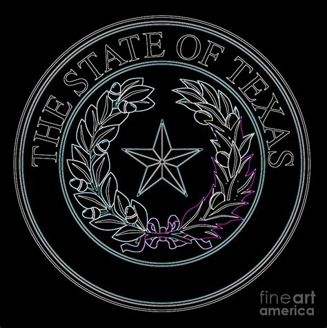 Texas State Seal In Neon Digital Art by Bigalbaloo Stock - Fine Art America