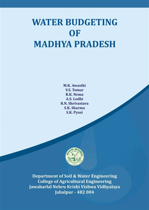 (PDF) WATER BUDGETING OF MADHYA PRADESH