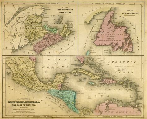 Map of West Indies & Islands, 1844 - Original Art, Antique Maps & Prints