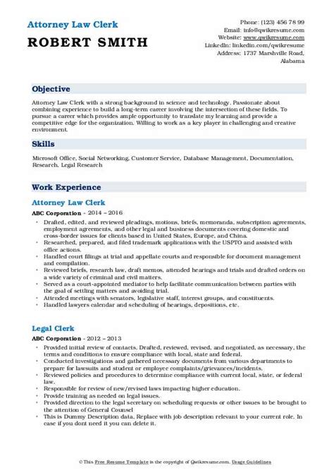 10+ Law Clerk Resume Samples & Templates for 2025