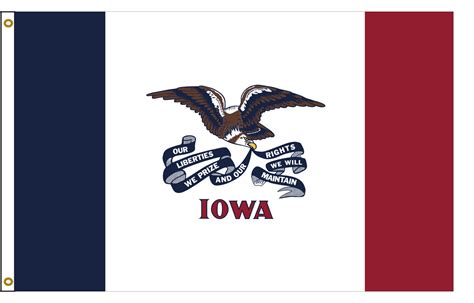 Iowa 8ftx12ft Nylon State Flag 8x12 Made in USA 8'x12'