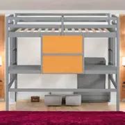 Twin Size Loft Bed Desk Writing Board 2 drawer Cabinet In - Temu