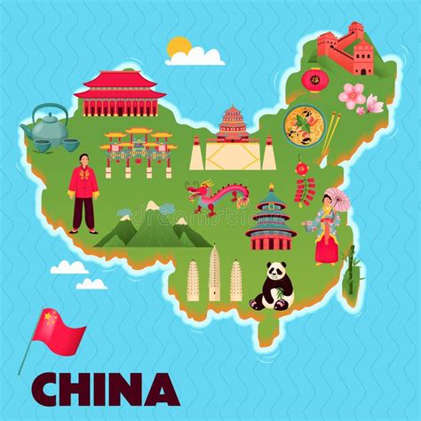 China Map Flat stock vector. Illustration of dragon - 276386878