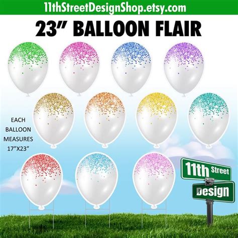 23" Balloon Lawn Decorations, Large Single Balloon Flair Yard Signs, Balloon Celebration Filler ...