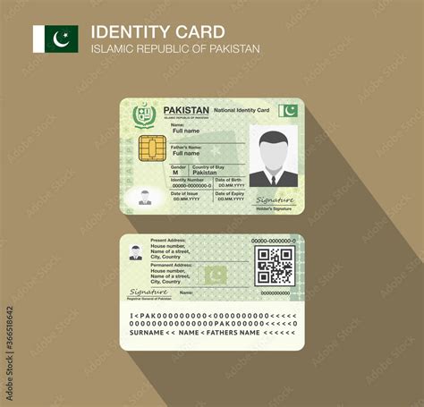 Pakistan's national identity card. Flat vector illustration template. Stock Vector | Adobe Stock