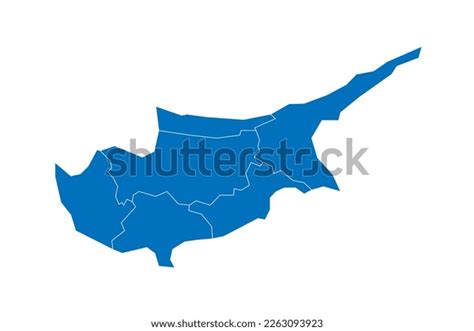 Cyprus Political Map Administrative Divisions Districts Stock Vector ...